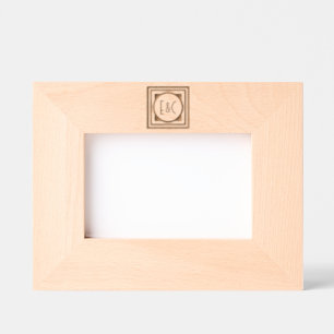 Deco Style Circle in Squares with Monograms Etched Frames