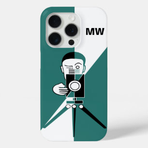 Deco style  photographer and camera iPhone 15 pro case