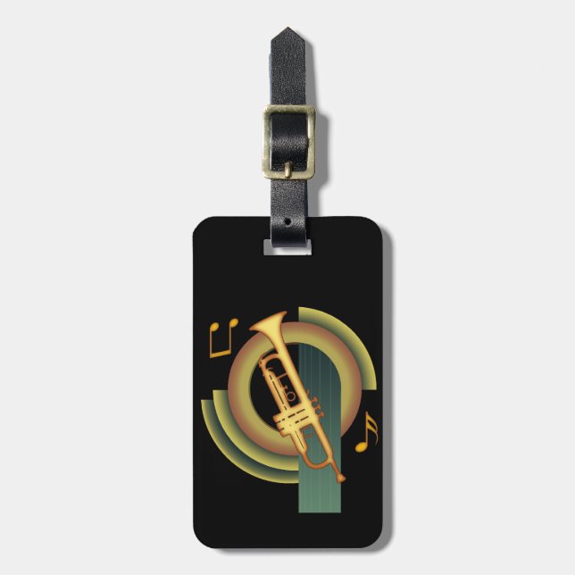 Deco Trumpet Luggage Tag (Front Vertical)