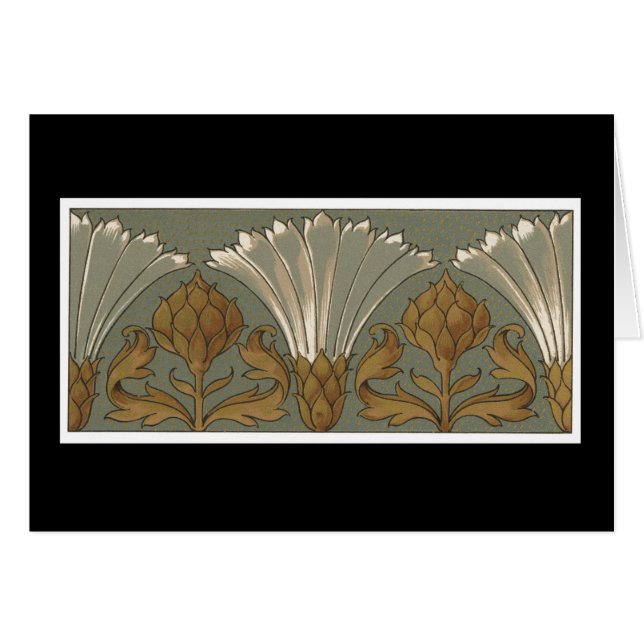 Deco White Fan Flowers With Gold and Grey (Front Horizontal)