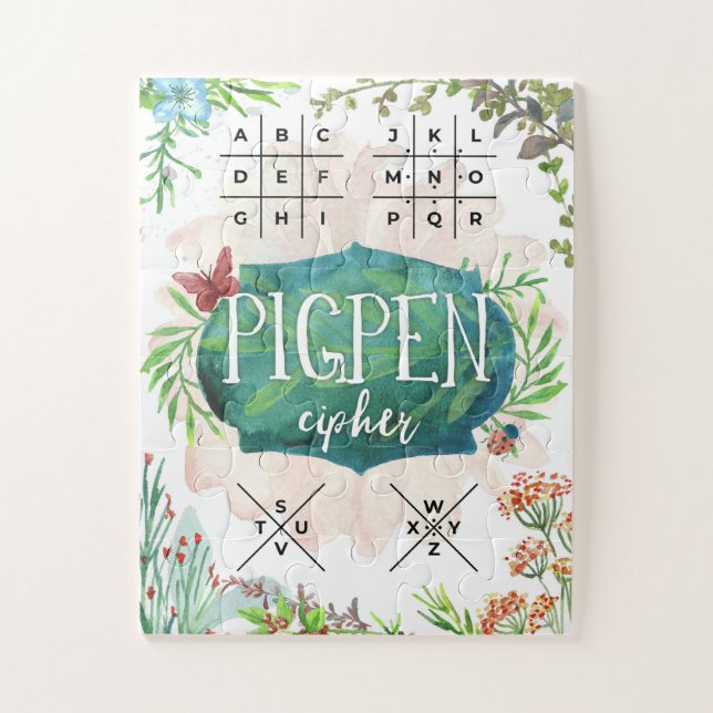 Decode Your Message with the Pigpen Cipher Jigsaw Puzzle (Vertical)