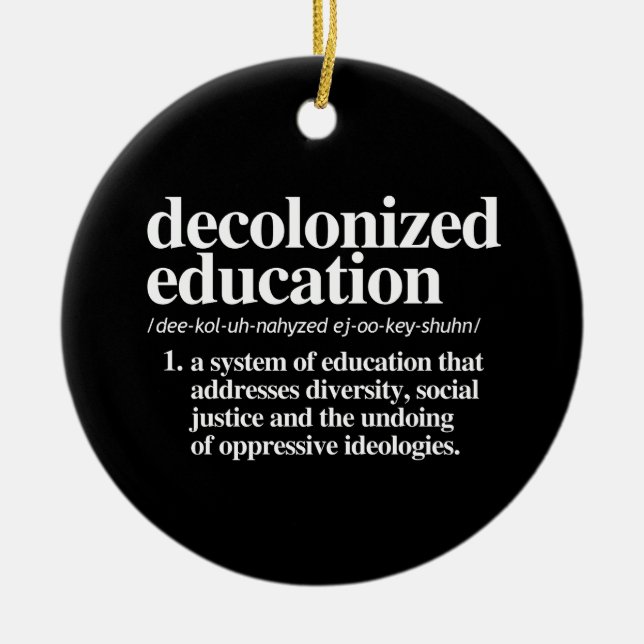 Decolonised Education Definition Ceramic Tree Decoration (Front)