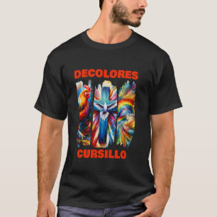 DeColores Cursillo Brush Stroke Rooster Cross Dove T-Shirt