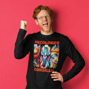 DeColores Cursillo Brush Stroke Rooster Cross Dove T-Shirt