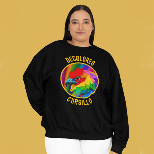 DeColores Cursillo Colorful Rooster Vivid Rainbow  Sweatshirt