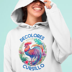 DeColores Cursillo Colourful Floral Rooster Hoodie