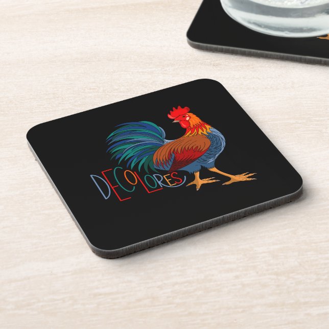 DeColores Cursillo Colourful Rooster Coaster (Left Side)