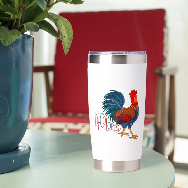 DeColores Cursillo Colourful Rooster Custom Name Insulated Tumbler (Creator Uploaded)