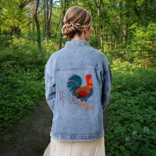 DeColores Cursillo Colourful Rooster Denim Jacket