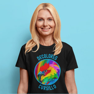 DeColores Cursillo Colourful Rooster Vivid Rainbow T-Shirt