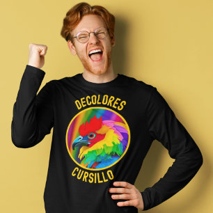DeColores Cursillo Colourful Rooster Vivid Rainbow T-Shirt