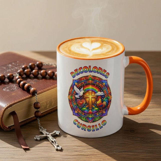 DeColores Cursillo Cross Dove Rooster Mandala Mug (Creator Uploaded)