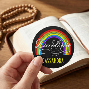 DeColores Cursillo Rainbow Faith Religion Classic Round Sticker