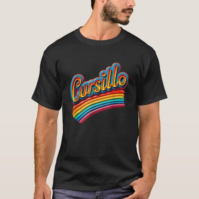 DeColores Cursillo Rainbow Rooster Catholic  T-Shirt (Front)
