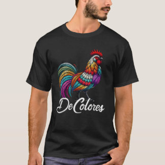 DeColores Cursillo Rainbow Rooster Catholic  T-Shirt