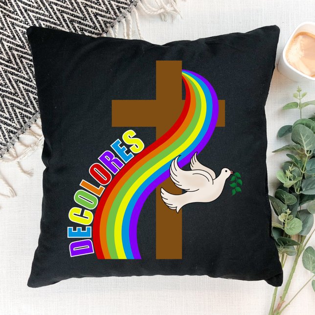 DeColores Cursillo Rainbow With Cross and Peace Do Cushion (Creator Uploaded)