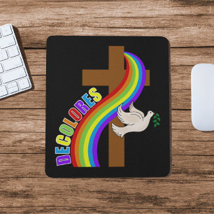 DeColores Cursillo Rainbow With Cross and Peace Do Mouse Mat