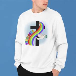 DeColores Cursillo Rainbow With Cross & Peace Dove Sweatshirt
