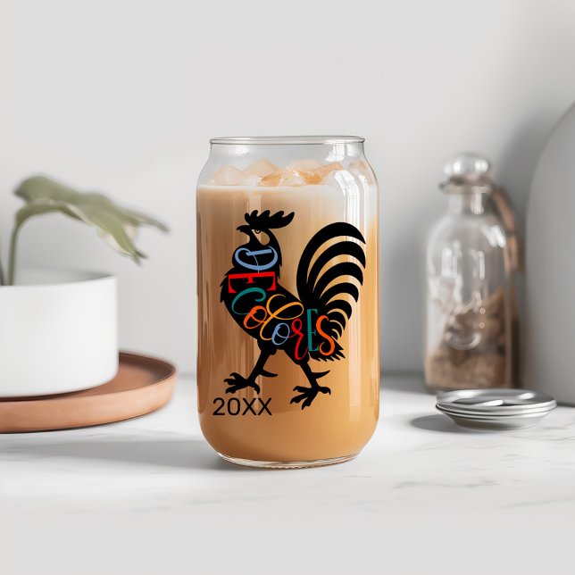 DeColores Cursillo Rooster Black Silhouette  Can Glass (Creator Uploaded)