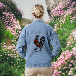 DeColores Cursillo Rooster Black Silhouette Denim Jacket