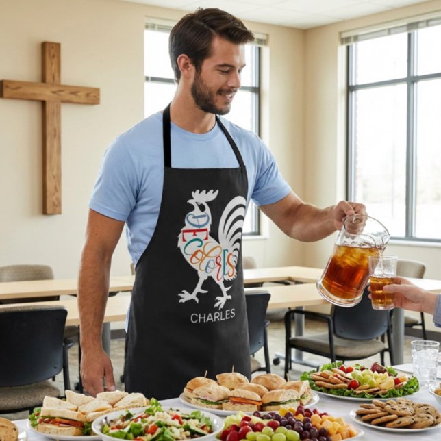 DeColores Cursillo Rooster White Silhouette  Apron (Creator Uploaded)
