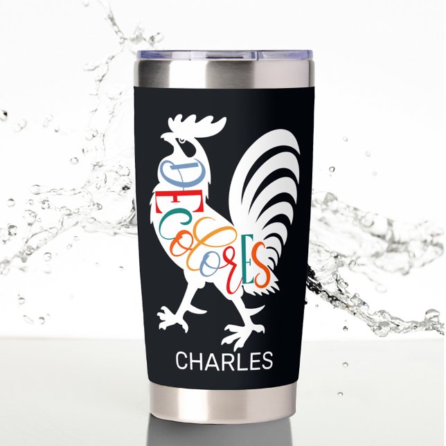 DeColores Cursillo Rooster White Silhouette  Insulated Tumbler (Creator Uploaded)