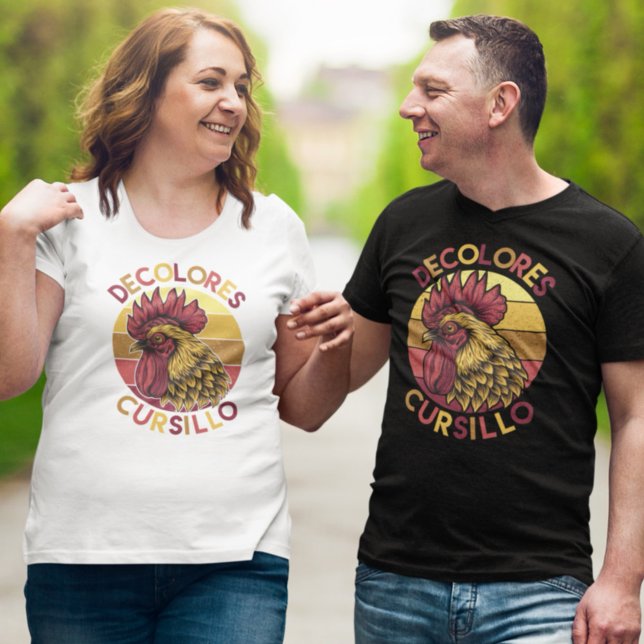 DeColores Cursillo Rooster with Distressed Sunset T-Shirt (Creator Uploaded)