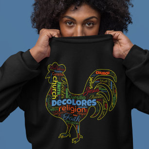 DeColores Cursillo Rooster Word Cloud  Sweatshirt