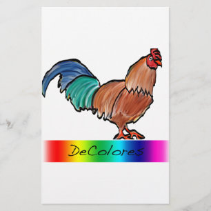 DeColores Rooster Stationery