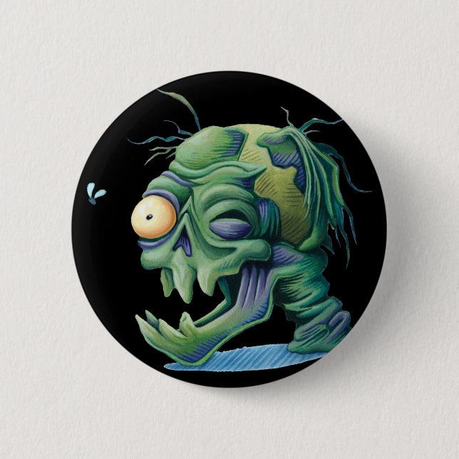 Decomposing Skull Button (Front)