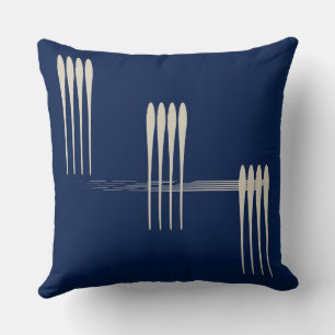 Deconstructed Musical Notes Navy Throw Pillow