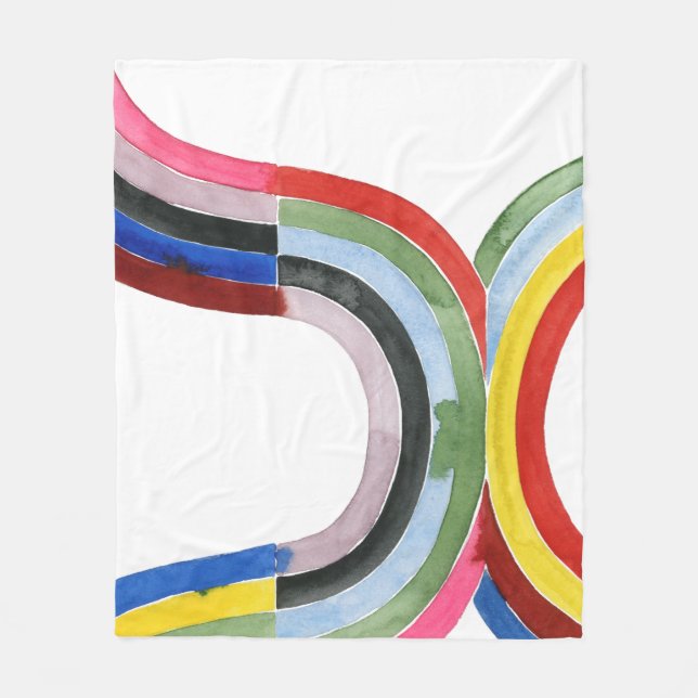Deconstructed Rainbow - Horizontal Fleece Blanket (Front)