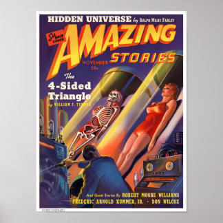 DECOR: AMAZING STORIES VINTAGE MAGAZINE COVER POSTER