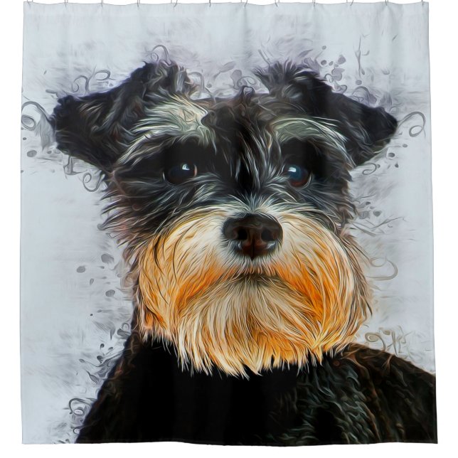 Décor Banket | Dog Lover | Cute Schnauzer  Shower Curtain (Front)