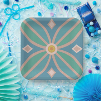 Decor geometric flower paper plate