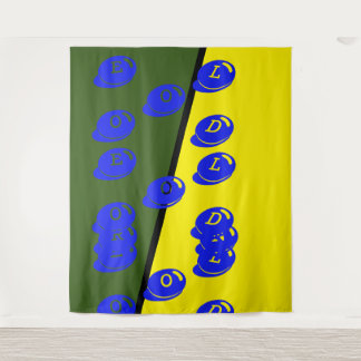 DECOR_Room CUTE _YELLOW_BLUE_GREEN_RMDESIGNFLO55 Tapestry