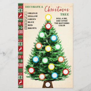 Decorate a Christmas Tree Game Ugly Sweater Card