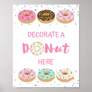 Decorate a Doughnut Here Sign - Pink Doughnut Spri