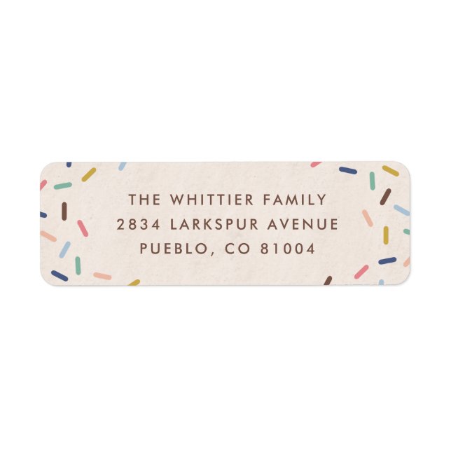 Decorate + Celebrate Sprinkles Address Label (Front)
