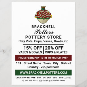 Decorate Jug, Pottery Store, Potters Advert Flyer