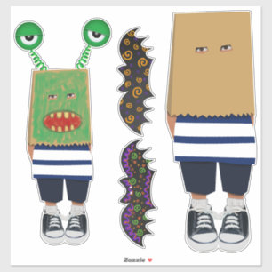 Decorate or Colour Kids Bag Mask for Halloween Cut