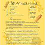 Decorate Your Kitchen with a Delicious Recipe  Canvas Print<br><div class="desc">This canvas print will look beautiful in your kitchen and the recipe is kitchen tested and makes a delicous loaf of bread.</div>