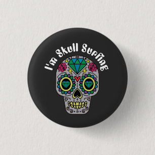Decorated Abstract Skull Button