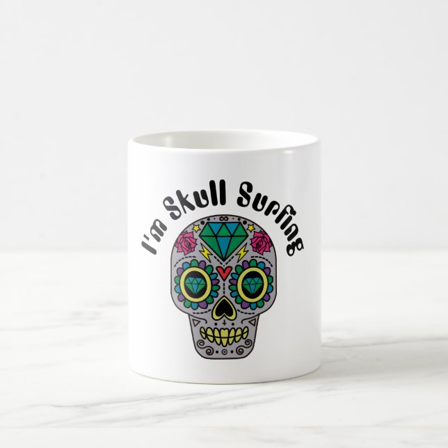 Decorated Abstract Skull Coffee Mug (Center)