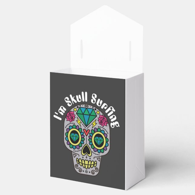 Decorated Abstract Skull favour box (Opened)