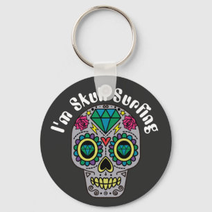 Decorated Abstract Skull Keychain