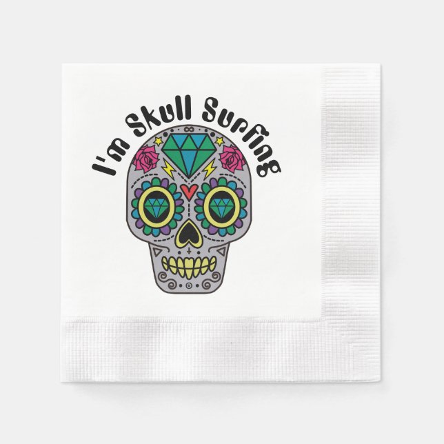 Decorated Abstract Skull Napkins (Front)