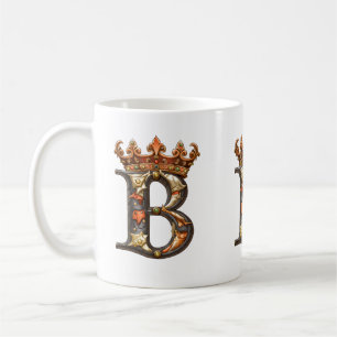 Decorated Alphabet B wearing crown Coffee Mug