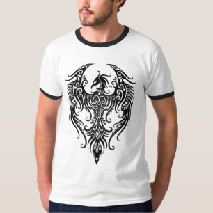 Decorated Black Tribal Phoenix T-Shirt