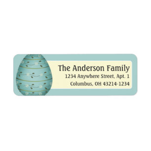 Decorated Blue Easter Egg d4 Address Labels
